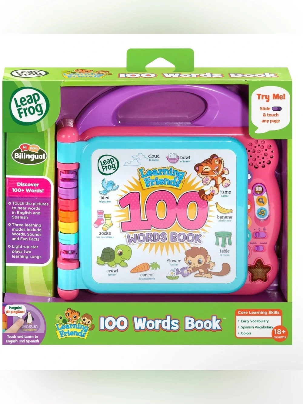Leap Frog Learning Friends 100 Words Book - Purple & Teal